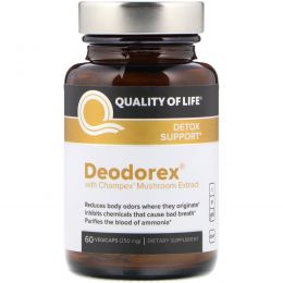 Quality of Life Labs, Deodorex , с экстрактом гриба Champex 60 овощных капсул