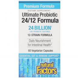 Natural Factors, Ultimate Probiotic 24/12 Formula, 24 Billion CFU, 60 Vegetarian Capsules