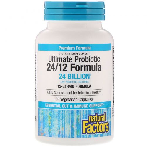 Natural Factors, Ultimate Probiotic 24/12 Formula, 24 Billion CFU, 60 Vegetarian Capsules