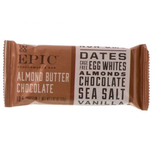 Epic Bar, Performance Bar, Almond Butter Chocolate, 9 Bars, 1.87 oz (53 g) Each