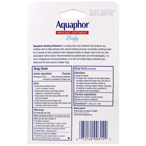 Aquaphor, Лечебная детская мазь, 2 упаковки по 0.35 унций (10 г)