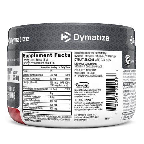 Dymatize Nutrition, Athlete's Pre, предтренировочная добавка, фруктовый пунш, 200 г (7,05 унции)