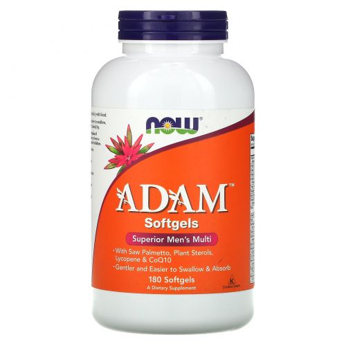 Now Foods, Adam, мужской поливитамин высшего класса, 180 желатиновых капсул