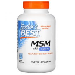 Doctor's Best, Best MSM (метилсульфонилметан), 1000 мг, 180 капсул