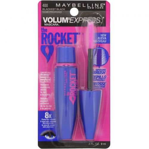 Maybelline, Тушь для ресниц The Rocket Volum' Express, угольно-черная, 9 мл