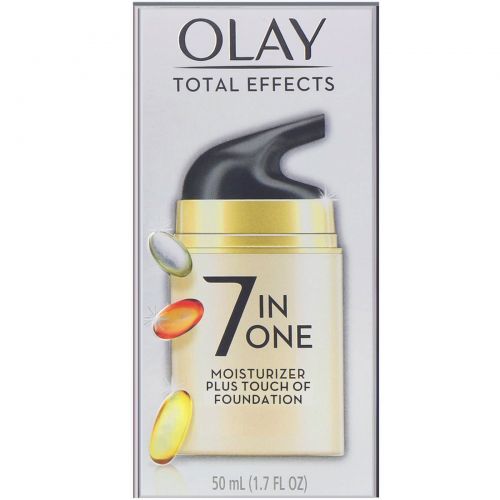 Olay, Total Effects, 7 в 1, увлажняющее средство + легкая основа под макияж, без отдушек, 50 мл (1,7 жидк. унций)