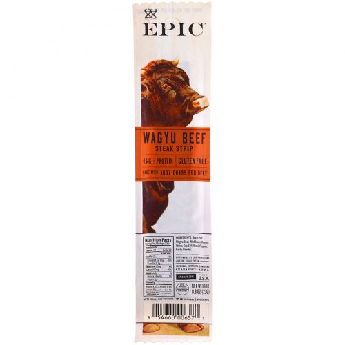 Epic Bar, Steak Strip, Wagyu Beef, 20 Strips, 0.8 oz (23 g) Each