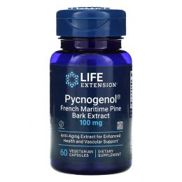 Life Extension, Пикногенол, экстракт коры французской морской сосны, 100 мг, 60 капсул