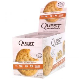 Quest Nutrition, Белковое печенье, арахисовое масло, 12 штук, по 58 г каждое