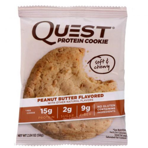 Quest Nutrition, Белковое печенье, арахисовое масло, 12 штук, по 58 г каждое