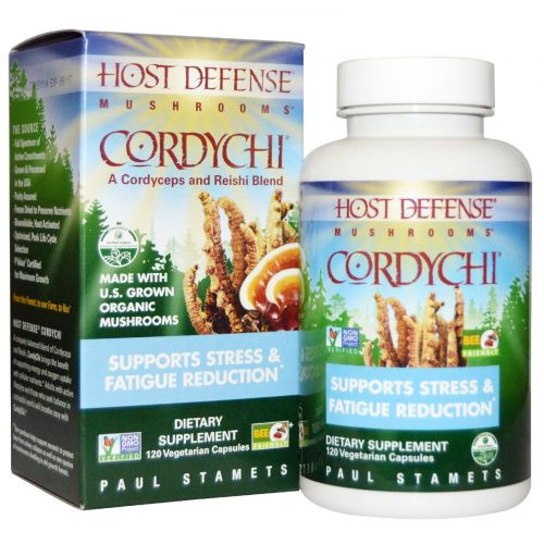 Fungi Perfecti, Host Defense, Cordychi, 120 растительных капсул