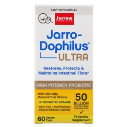 Jarrow Formulas, Пробиотик Ultra Jarro-Dophilus, 60 вегетарианских капсул (Ice)