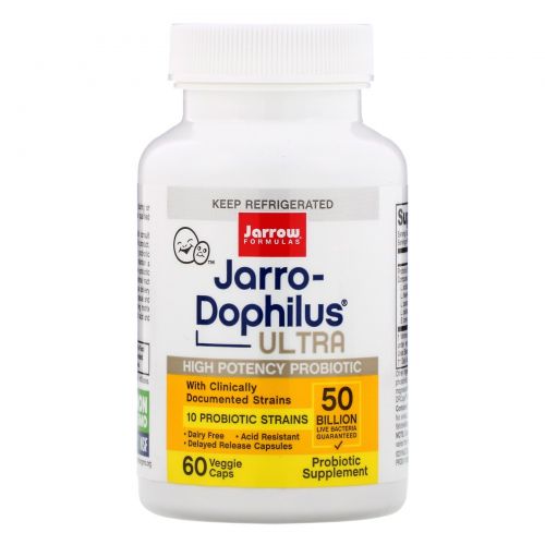 Jarrow Formulas, Пробиотик Ultra Jarro-Dophilus, 60 вегетарианских капсул (Ice)