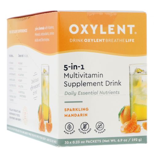 Vitalah, Oxylent, Multivitamin Supplement Drink, Sparkling Mandarin, 30 Packets, 0.22 oz (6.2 g) Each