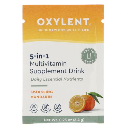 Vitalah, Oxylent, Multivitamin Supplement Drink, Sparkling Mandarin, 30 Packets, 0.22 oz (6.2 g) Each