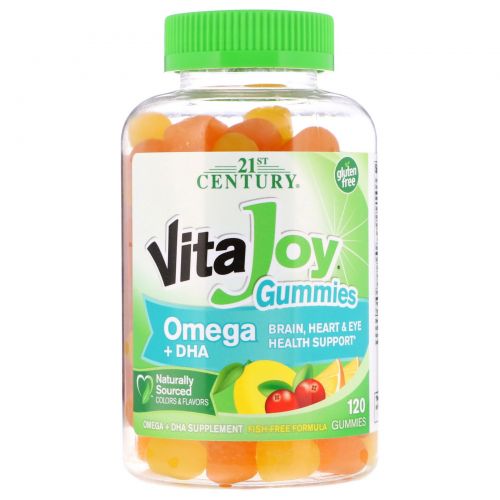 21st Century, VitaJoy Gummies, Омега + ДГК, 120 желейных таблеток