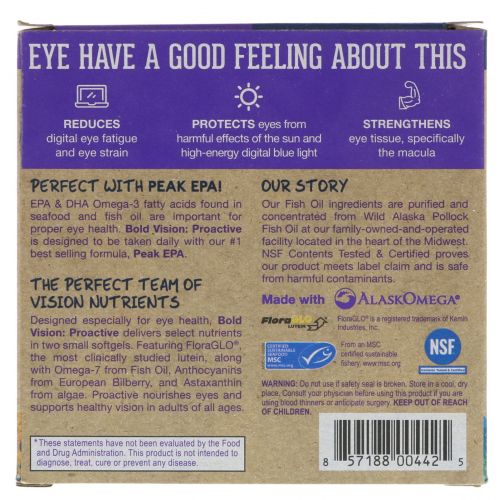 Wiley's Finest, Bold Vision, Proactive & Wild Alaskan Fish Oil, Peak EPA, Value Pack, 550 mg & 1250 mg, 60 Softgels & 30 Softgels