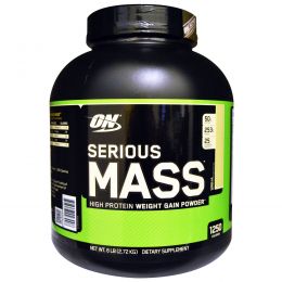 Optimum Nutrition, Порошок Serious Mass с высоким содержанием белка для набора веса, со вкусом ванили, 2,72 кг