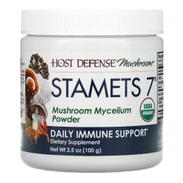 Fungi Perfecti, Stamets 7, мицелий грибов в порошке, добавка для ежедневного укрепления иммунитета, 100 г