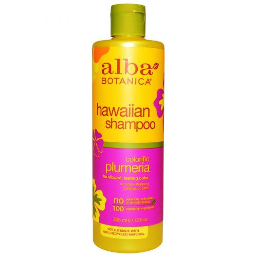 Alba Botanica, Гавайский шампунь, красочная плюмерия, 12 жидких унций (355 мл)