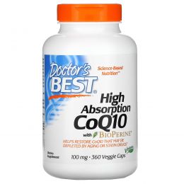 Doctor's Best, Hi Absorption CoQ10, 100mg, 360 Vegie Caps