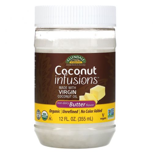 Now Foods, Ellyndale Naturals, Coconut Infusions, Non-dairy Butter Flavor, 12 fl oz (355 ml)