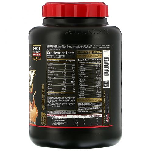 ALLMAX Nutrition, AllWhey Gold, 100% Whey Protein + Premium Whey Protein Isolate, Cinnamon French Toast, 5 lbs. (2.27 kg)