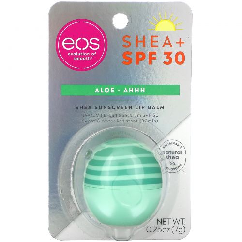 EOS, Active, Sunscreen Lip Balm, SPF 30, Aloe, .25 oz (7 g)