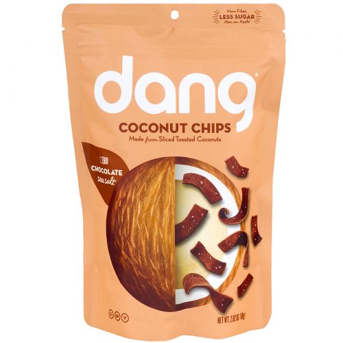 Dang Foods LLC, Поджаренные кокосовые чипсы, сладкие и соленые, соленое какао, 2,82 унции (80 г)