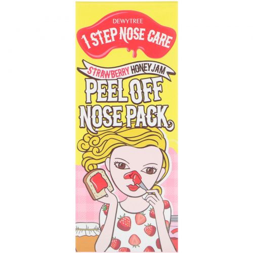 Dewytree, 1 Step Nose Care, Peel Off Nose Pack, Strawberry Honey Jam, 70 ml