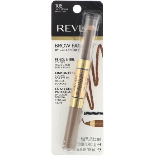 Revlon, Brow Fantasy, оттенок 108 «Светло-коричневый», 0,31 г / 1,18 мл