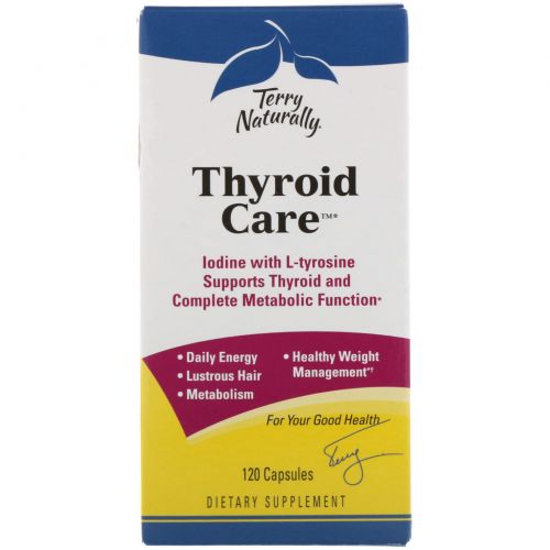 EuroPharma, Terry Naturally, Terry Naturally, Thyroid Care, забота о щитовидной железе, 120 капсул