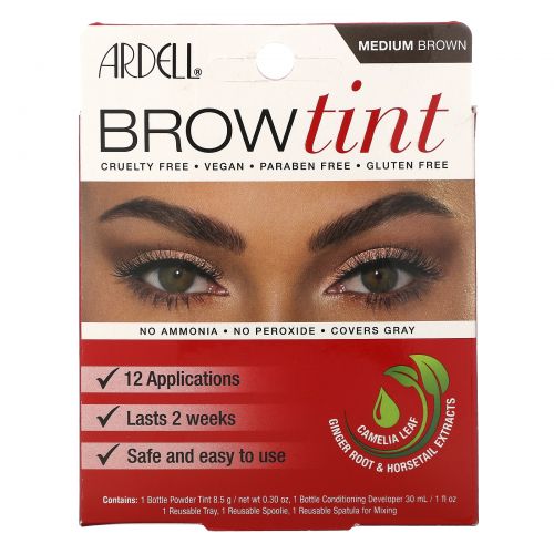 Ardell, Brow Tint, Medium Brown, 5 Piece Set