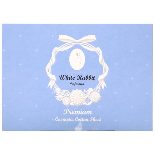 White Rabbit, Premium Cosmetic Cotton Sheet, Perforated, 200 Sheets