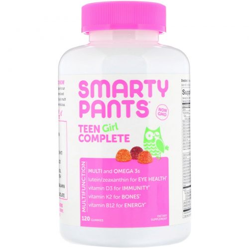 SmartyPants, Teen Girl! Complete, More Than A Multivitamin, Lemon Lime, Mixed Berry, and Sour Apple, 120 Gummies