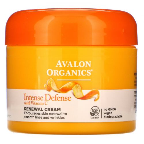 Avalon Organics, Крем Intense Defence Renewal Cream с витамином C, 57 г (2 унции)