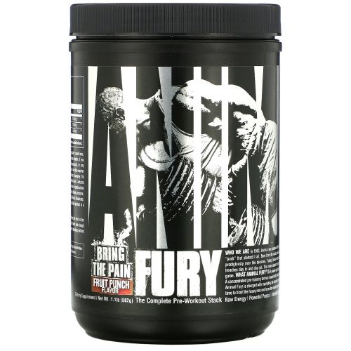 Universal Nutrition, Animal Fury, Fruit Punch, 491.4 g