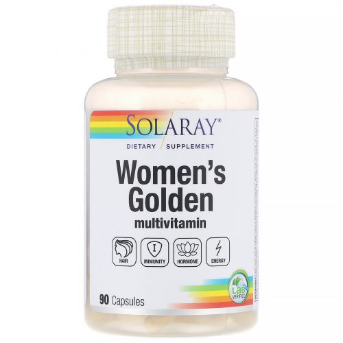 Solaray, Золотые мультивитамины для женщин, 90 капсул