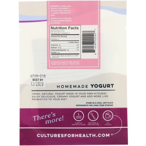 Cultures for Health, Yogurt, Traditional , 4 Packets, .06 oz (1.6 g)