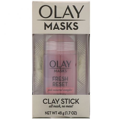 Olay, Fresh Reset, глиняная маска-стик с комплексом розовых минералов, 48 г (1,7 унции)