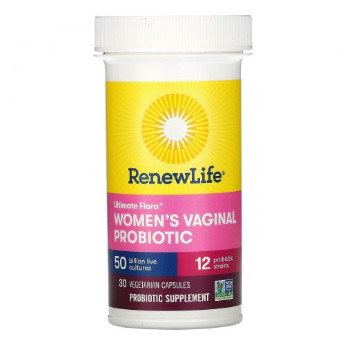 Renew Life, Ultimate Flora, Women's Vaginal Probiotic, 50 Billion, 30 Vegetarian Capsules