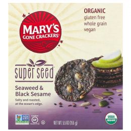 Mary's Gone Crackers, Крекеры Super Seed, нори и черный кунжут, 155 г