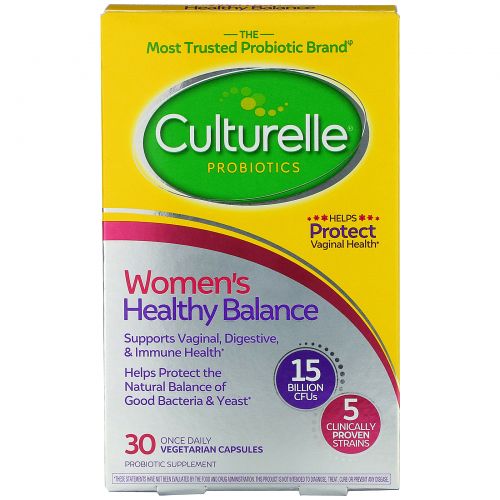 Culturelle, Probiotics, Digestive Health, Women's Healthy Balance, 30 Once Daily Vegetarian Capsules