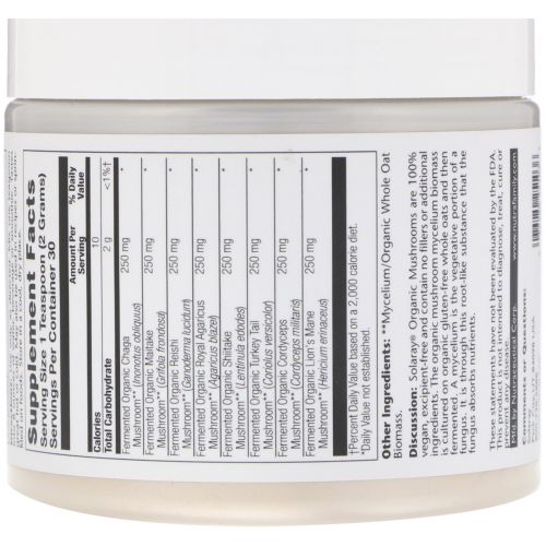 Solaray, Fermented Organic Mushroom Complete, 2.14 oz (60 g)