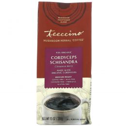 Teeccino, Mushroom Herbal Coffee, Cordyceps Schisandra, Cinnamon Berry, Medium Roast, Caffeine Free, 10 oz (284 g)