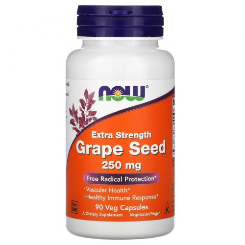 Now Foods, Grape Seed, Extra Strength, 250 mg, 90 Veggie Caps