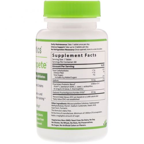 Hyperbiotics, PRO-Compete, Uniquely Designed for Athletes, 6 Billion CFU, 60 Time-Release Tablets