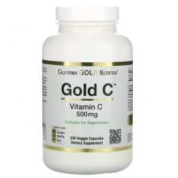 California Gold Nutrition, Витамин C, 500 мг, 240 растительных капсул