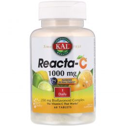 KAL, Reacta-C, 1000 mg, 60 Tablets