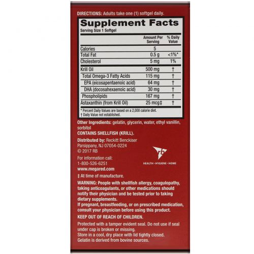 Schiff, MegaRed, Superior Omega-3 Krill Oil, 500 mg, 80 Softgels